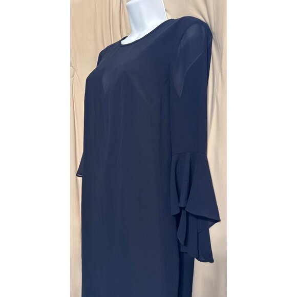 Vince Camuto Navy Dress Amazing Flowy Size 4 Fully Lined - Picture 2 of 4